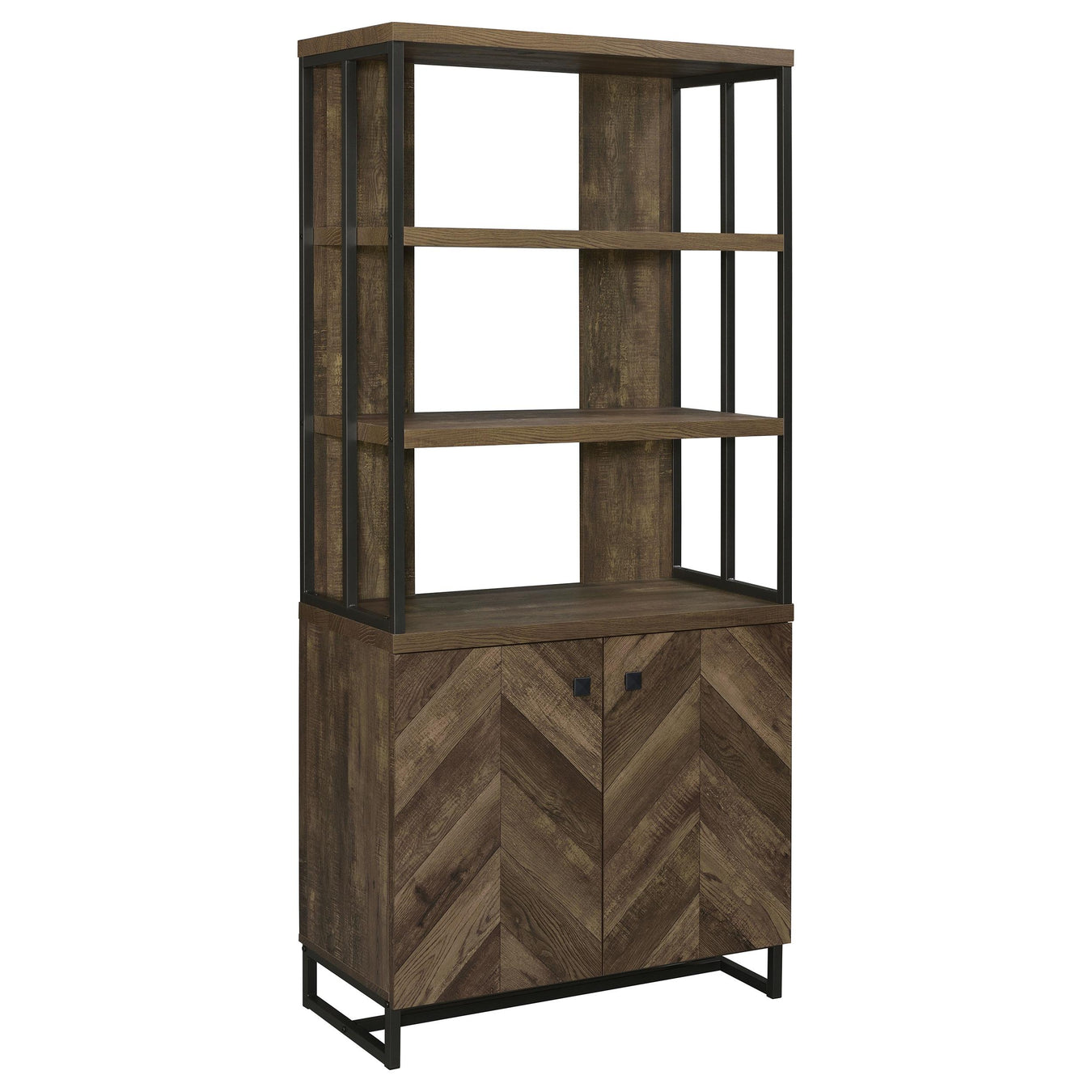 Rustic Oak Herringbone / Gunmetal