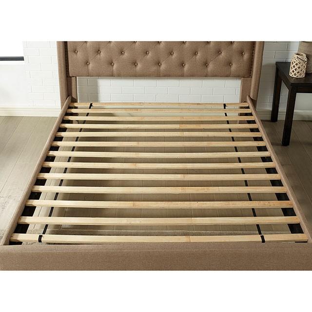 Carly Cal.King, E.King, Full, & Queen Bed Grey & Brown
